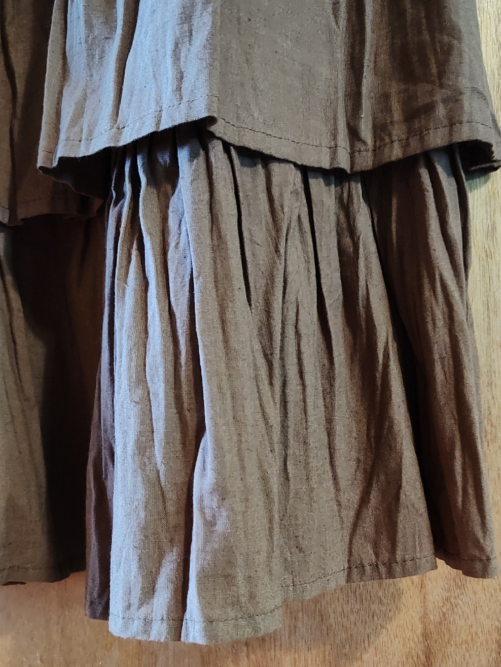 *Like New* Sacred Threads Tiered Skirt Brown 100% Cotton Boho Hippie India OS - Picture 4 of 7